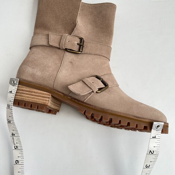 New Splendid Lug Boots Suede Moto Inspired Fold Over 9 - Picture 14 of 15